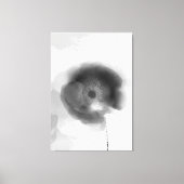 トロイの黒と白の水色のフローラ キャンバスプリント (正面)