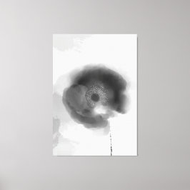 トロイの黒と白の水色のフローラ キャンバスプリント