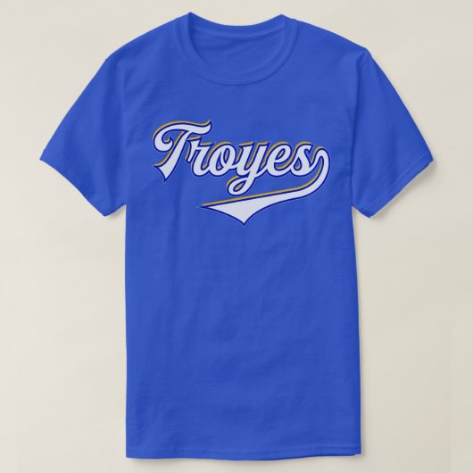 トロイスフランスヴィンテージスポーツタイポグラフィ Tシャツ (デザイン正面)