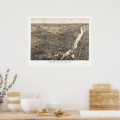 トロイ, NYパノラママップ – 1881 ポスター (キッチン)