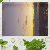 トロカデロからエッフェル塔の上の夜から日 キッチンタオル (折り畳み)