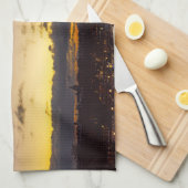 トロカデロからエッフェル塔の上の夜から日 キッチンタオル (四つ折り)