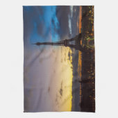 トロカデロからエッフェル塔の上の夜から日 キッチンタオル (縦)