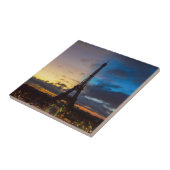 トロカデロからエッフェル塔の上の夜から日 タイル (側面)