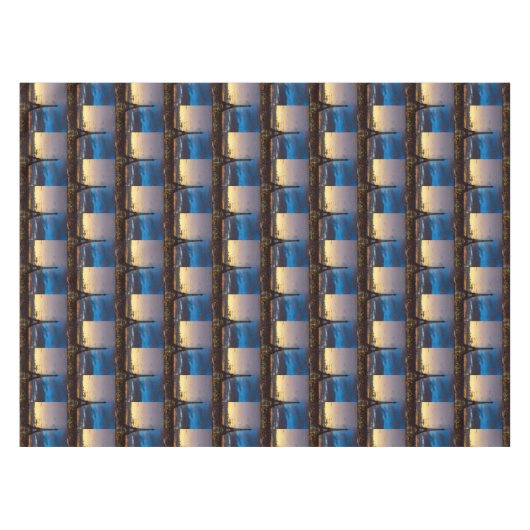 トロカデロからエッフェル塔の上の夜から日 テーブルクロス (正面(横))