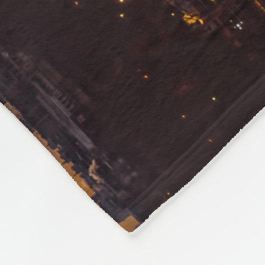 トロカデロからエッフェル塔の上の夜から日 フリースブランケット (角)