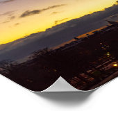 トロカデロからエッフェル塔の上の夜から日 ポスター (角)