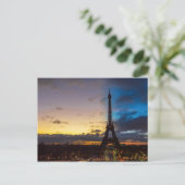 トロカデロからエッフェル塔の上の夜から日 ポストカード (スタンド正面)