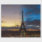 トロカデロからエッフェル塔の上の夜から日 ラッピングペーパー (フラット)