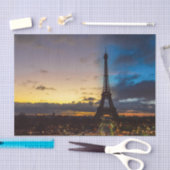 トロカデロからエッフェル塔の上の夜から日 薄葉紙 (クラフト)