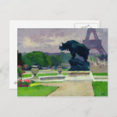 トロカデロ庭園とライノセロスby Jacquemart ポストカード (正面/裏面)