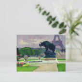 トロカデロ庭園とライノセロスby Jacquemart ポストカード (スタンド正面)