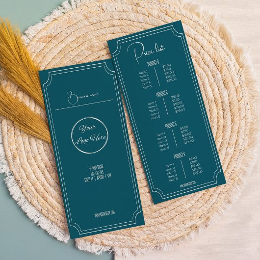 トロゴブティックの価格表を持つガソリンブルー ラックカード