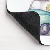 トロッコの水色サボテン マウスパッド (コーナー)