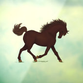 トロッティングブラウンホースポニーエクストリアン ウィンドウサイン (シート3)