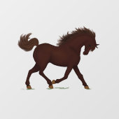 トロッティングブラウンホースポニーエクストリアン ウィンドウサイン (シート)