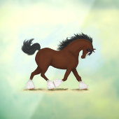 トロッティングベイクライデスデールホースエクエストリアンデカール ウィンドウサイン (シート3)