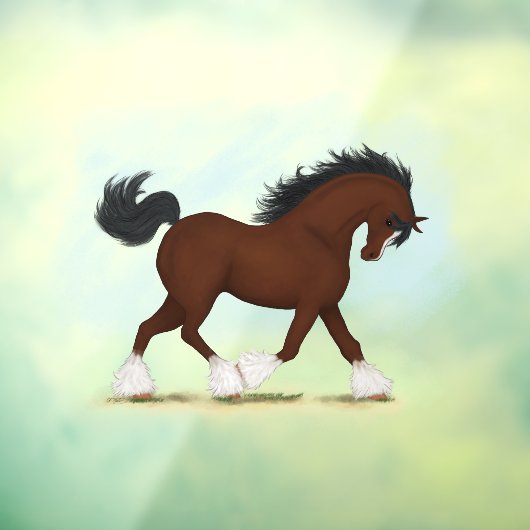 トロッティングベイクライデスデールホースエクエストリアンデカール ウィンドウサイン (シート3)