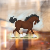 トロッティングベイクライデスデールホースエクエストリアンデカール ウィンドウサイン (シート2)