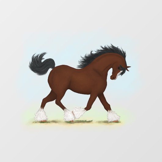 トロッティングベイクライデスデールホースエクエストリアンデカール ウィンドウサイン (シート)