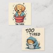 トロップフェティゲ注ぐce PNGおもしろい、グースコーヒDesign スクエア名刺 (正面/裏面)