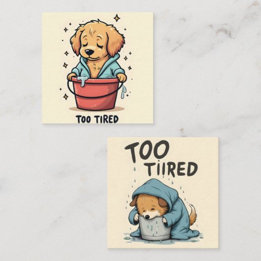 トロップフェティゲ注ぐce PNGおもしろい、グースコーヒDesign スクエア名刺 (正面/裏面)