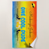 トロピおもしろいカルクール・ワン・デュデ名オングランジ ビーチタオル (正面)