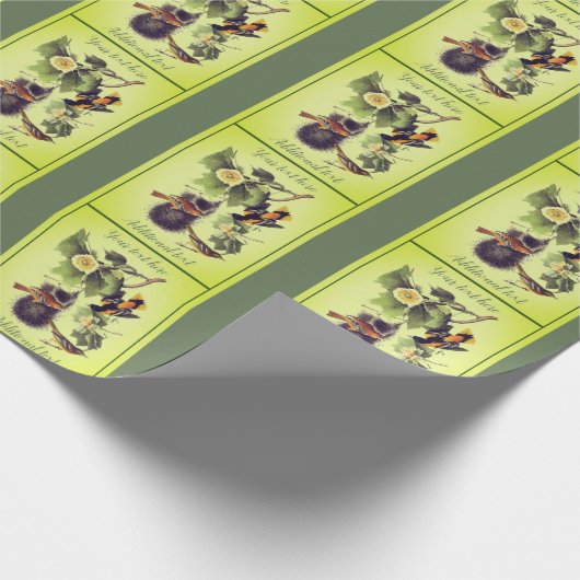 トロピアルオリオールオードボンバードパーソナライズされたアート ラッピングペーパー (角)