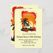 トロピアートカルビーチサンセットパーティの招待状 招待状 (正面/裏面)