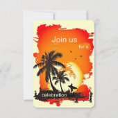 トロピアートカルビーチサンセットパーティの招待状 招待状 (裏面)