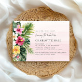 トロピエレガントカルウォーター色フローラブライダルシャワー 招待状