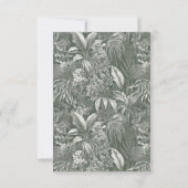 トロピエレガントカルグリーンヴィンテージ結婚スタイル 出欠カード (裏面)