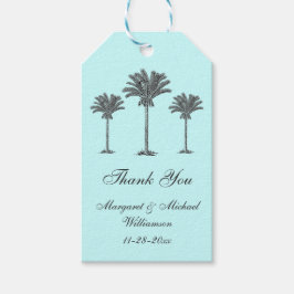 トロピエレガントカルパームツリーアクア結婚の感謝 ギフトタグ