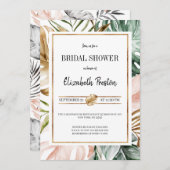 トロピエレガントカルパーム葉ブライダルシャワー 招待状 (正面/裏面)