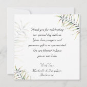 トロピエレガントカルパーム金ゴールドフレーム結婚写真 サンキューカード (裏面)