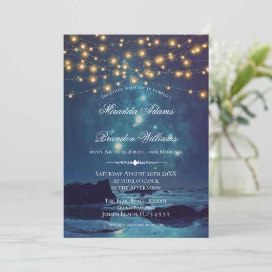 トロピエレガントカルビーチサマー結婚サンセット 招待状 (スタンド正面)