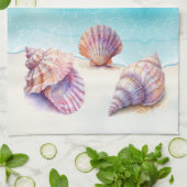 トロピエレガントカルビーチシーシェル真珠航海の キッチンタオル (折り畳み)