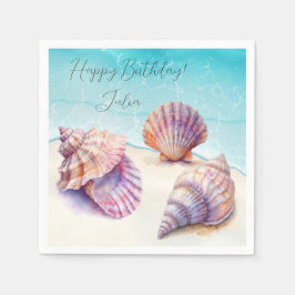 トロピエレガントカルビーチシーシェル真珠航海の スタンダードカクテルナプキン