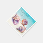 トロピエレガントカルビーチシーシェル真珠航海の スタンダードカクテルナプキン (角)