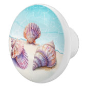 トロピエレガントカルビーチシーシェル真珠航海の セラミックノブ (右)