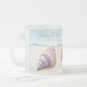 トロピエレガントカルビーチシーシェル真珠航海の フロストグラスマグカップ (左)