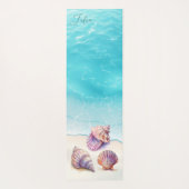 トロピエレガントカルビーチシーシェル真珠航海の ヨガマット (裏面)