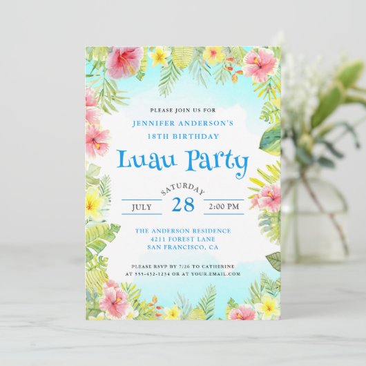 トロピエレガントカルルアウ（ハワイ式宴会）誕生会 招待状 (スタンド正面)