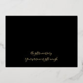 トロピエレガントカル婚約パーティブラック&金ゴールド 箔招待状 (裏面)