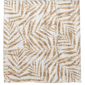 トロピエレガントカル金ゴールドパ葉ーム シャワーカーテン (正面)