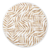 トロピエレガントカル金ゴールドパ葉ーム セラミックノブ (正面)