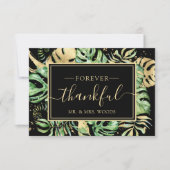 トロピエレガントカル金ゴールド&ブラックウェディングシャワー感謝してい サンキューカード (正面)