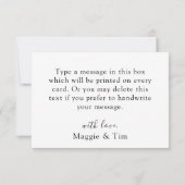 トロピエレガントカル金ゴールド&ブラックウェディングシャワー感謝してい サンキューカード (裏面)