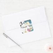 トロピエレガントッ結婚カル夫婦 |ありがとうございます スクエアシール (封筒)