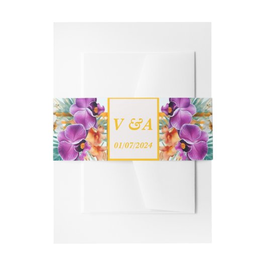 トロピエレガントフォーマルカル結婚ス 招待状ベリーバンド (正面例)